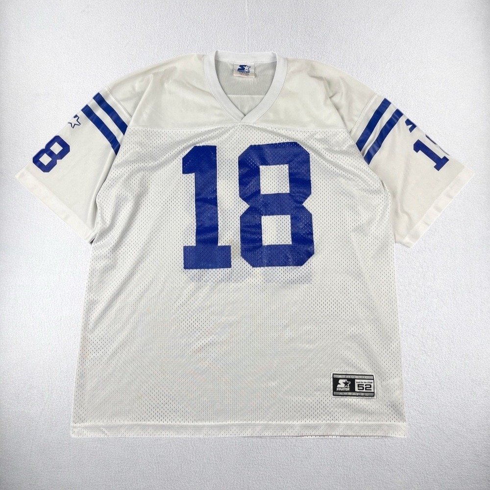 VTG Starter Indianapolis Colts Peyton Manning Jersey Mens 52 White Mesh 1998 NFL